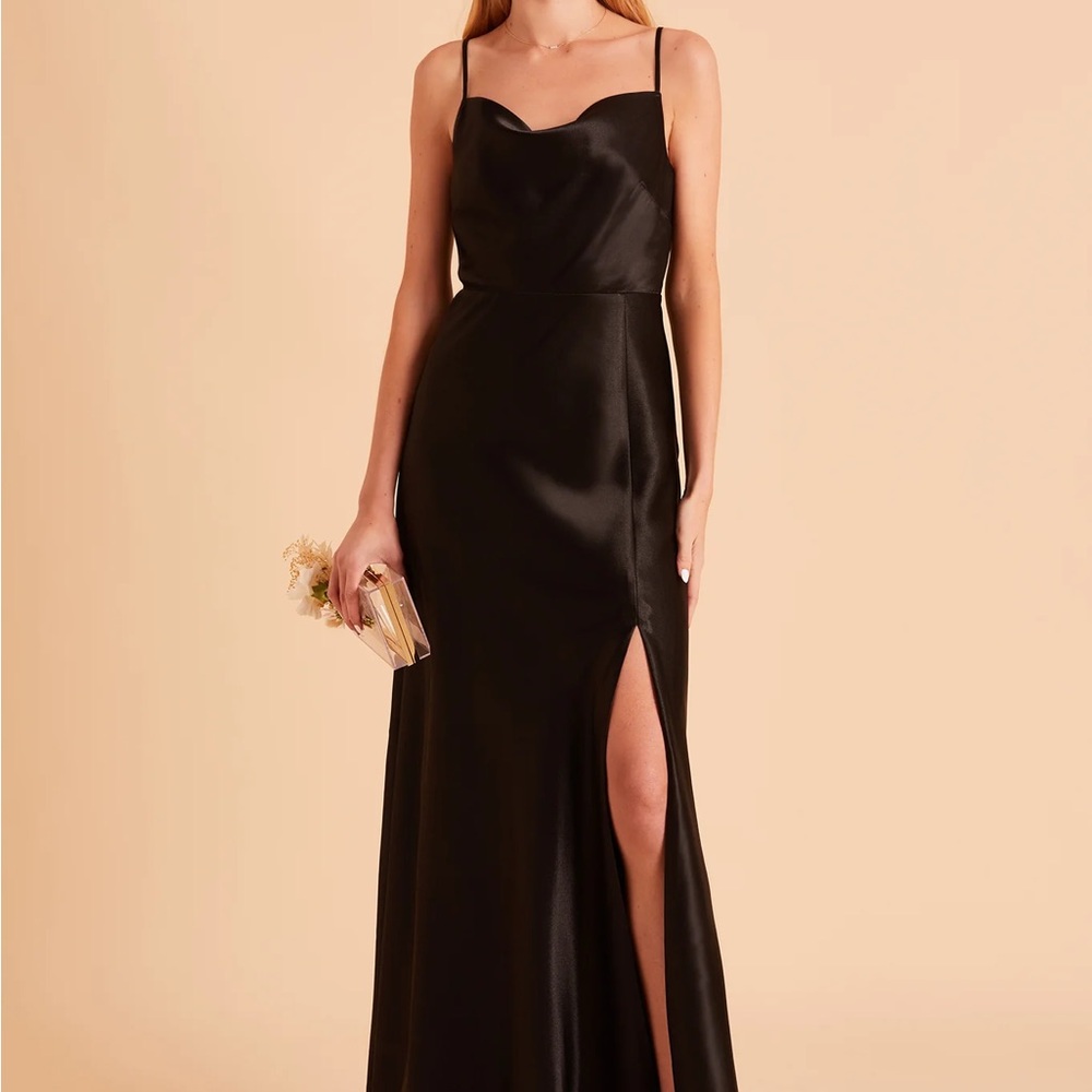 Birdy Grey Black Satin Maxi Dress